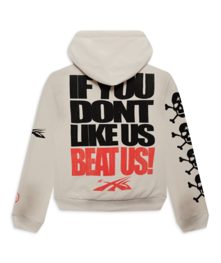 Hellstar If You Dont Like Us Beat Us Hoodie Grey